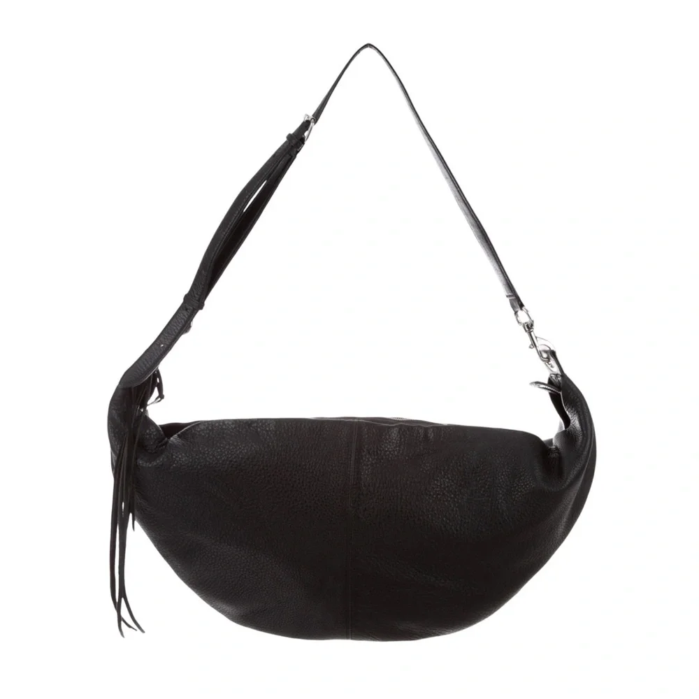Rebecca‎ Minkoff Julian Half Moon Black Leather Crossbody Bag